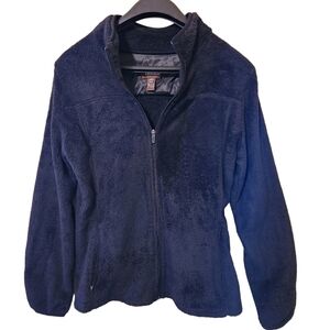 Danier black polyester zip-up long-sleeve sweater  coat
